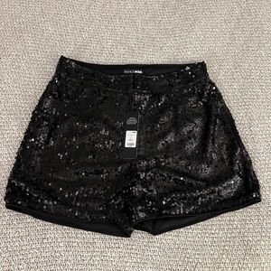 Fashion Nova black sequin shorts